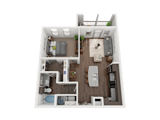 1 bed 1 bath B at The Grand at Manor Apartments, Manor