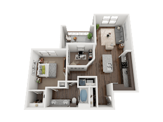 1 bed 1 bath C at The Grand at Manor Apartments, Texas