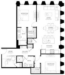 2 bed 2 bath B at Sky On Main Apartments, Missouri