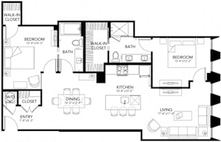2 bedroom 2 bath at Sky On Main Apartments, Missouri City, MO, 64105