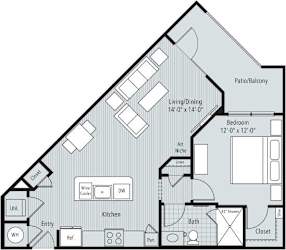 1 bedroom, 1 bathroom at 46 Penn Apartment Homes, Kansas City, MO, 64111