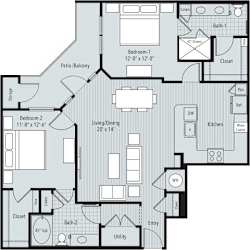 2 bedroom, 2 bathroom at 46 Penn Apartment Homes, Kansas City, MO