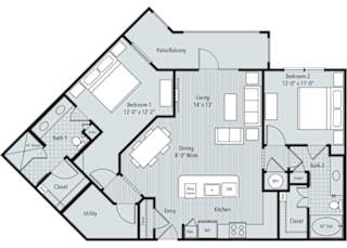 2 bedroom, 2 bathroom at 46 Penn Apartment Homes, Kansas City, 64111