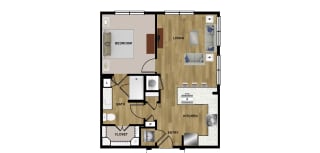 A2 Floor Plan at Brixton South Shore, Austin, TX, 78741