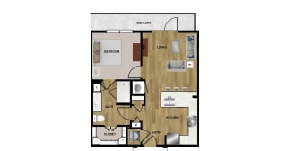 A2a Floor Plan at Brixton South Shore, Austin, 78741