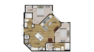 B1 Floor Plan at Brixton South Shore, Austin, TX