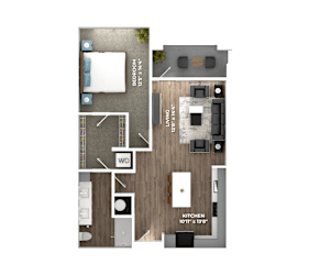 One Bedroom A3 Floorplan at Stillwater Lakes Apartments, Kissimmee, Florida