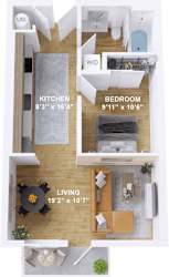 Barley Floor Plan at The Mill on Maple Apartments, Oregon City