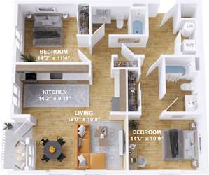 Millstone Floor Plan at The Mill on Maple Apartments, Oregon City