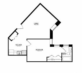 1 bed 1 bath floorplan with walk-in closet at Indy Living Apartments, Indianapolis, Indiana