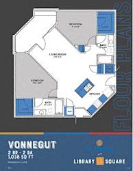 Two bedroom 2 bathroom floorplan 1 at Indy Living Apartments, Indianapolis, IN, 46204