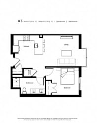 1 bed 1 bath F at Trio Newton Apartments, Newton, Massachusetts