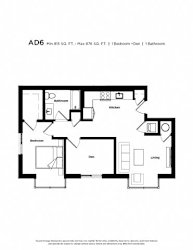1 bed 1 bath A at Trio Newton Apartments, Massachusetts