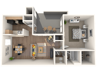 NC_Charlotte_HuntersPointe_OneBedroomGarden_2_FloorPlan.