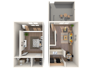 NC_Charlotte_HuntersPointe__OneBedroomGarden_Loft_FloorPlan.