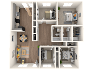 Amber Grove Apartments in Marietta Georgia photo of a four bedroom floorplan