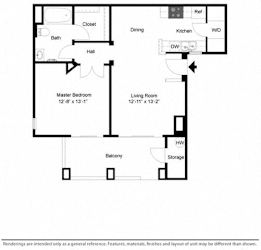 Floor Plan One Bedroom