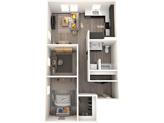 one bedroom plus den floorplan