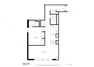 One bedroom One bathroom Floor Plan One bedroom One bathroom Floor Plan at Cosmopolitan Apartments, Saint Paul, Minnesota