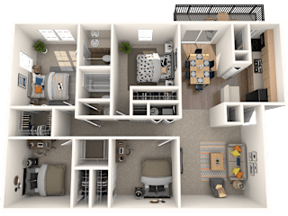 Floor Plan 4 Bed - 2 Bath