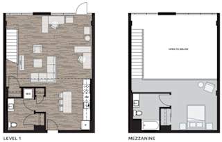 1 bed 2 bath floor plan D at Riverfront Everett, Washington