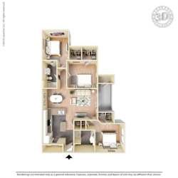 3D Rendering of floor plan