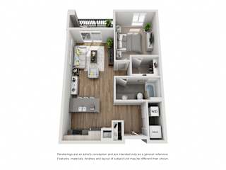 Crestone, 1 br, 1 ba, 722-811 sq. ft.