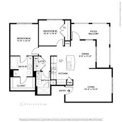 Apalachee Point Apartments in Tallahassee, FL photo of two bedroom floorplan