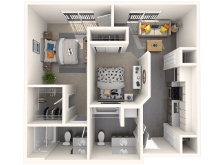 Floor Plan B2 - Large One Bedroom