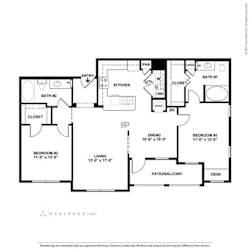 Apalachee Point Apartments in Tallahassee, FL photo of two bedroom floorplan
