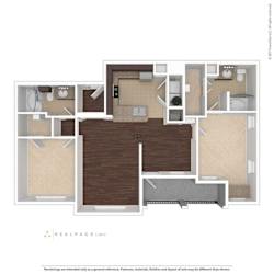 Apalachee Point Apartments in Tallahassee, FL photo of two bedroom floorplan