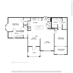 Apalachee Point Apartments in Tallahassee, FL photo of two bedroom floorplan