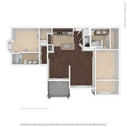 Apalachee Point Apartments in Tallahassee, FL photo of two bedroom floorplan