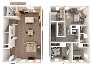 a floor plan of a 2 bedroom apartment