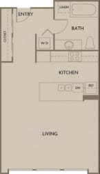 Studio 1 Bath 700 square feet floor plan Studio (Industrial Lofts)