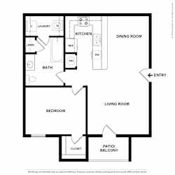 OakRidge_TN_Apartment_CentennialVillage_1 bedroom 1 bath 2D