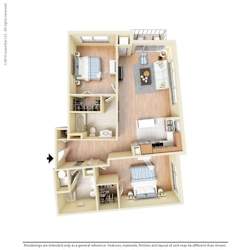 2 Bed - 2 Bath, 1239 square feet B9 floor plan