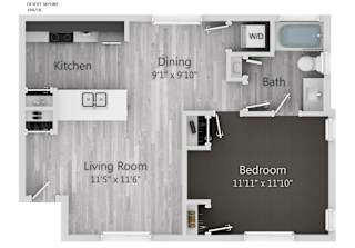 Desert Skyline 1BR 1B 2D Floor Plan