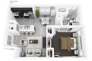 Desert Skyline 1BR 1B 3D Floor Plan