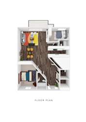 Two Bed Two Bath Floorplan