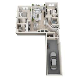 Floor Plan B1-A    *attached garage*