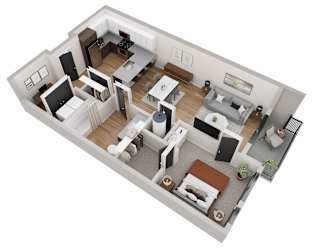 bedroom floor plan an in 3d