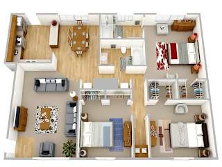 Audubon Briarcliff apartments in Atlanta Georgia photo of three bedroom floorplan