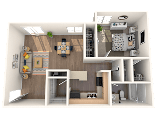 Floor Plan 1 Bed 1 Bath 900 Sq Ft