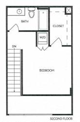 2nd Floor 1 Bed 1 Bath 787 square feet floor plan Loft 2