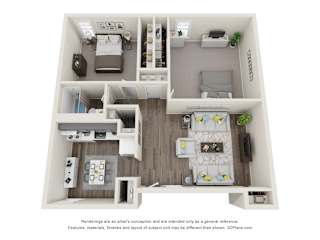Mableton Ridge apartments in Mableton Georgia photo of two bedroom floorplan.
