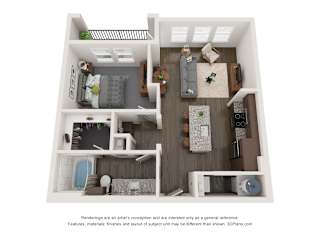 Nine 50 A5 luxury floor Plan 1 bed 1 bath