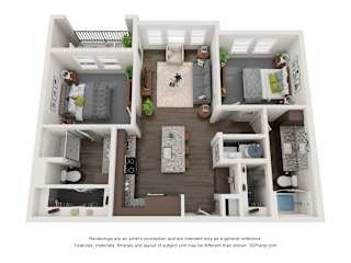 Nine 50 B1 luxury floor Plan 2 bed 2 bath