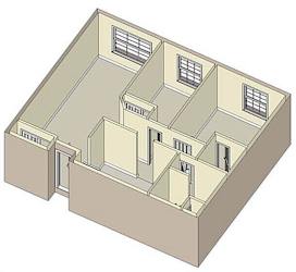 2 Bed 1 Bath, 891 square feet floor plan Britain