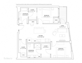 Floor Plan 2 Bed 2 Bath Belmore